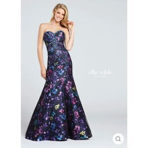 1002 NWT size 10 Ellie Wilde Mon Cheri floral mermaid gown sweetheart strapless
